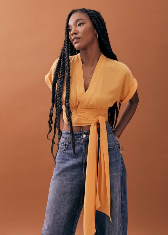 Karinn V-neck Wrap Top | Love, Bonito INTL