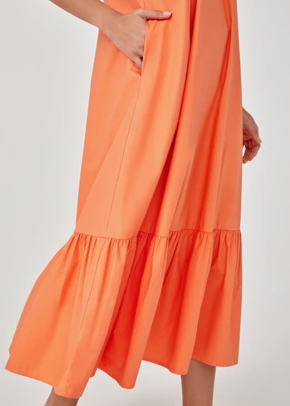 knee length dresses for ladies Santiago Cut-Out Ruffle Maxi Dress Sage XXL main image 1