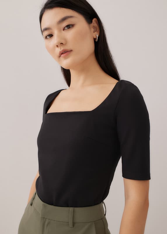 Tegan Fitted Square Neck Top | Love, Bonito INTL