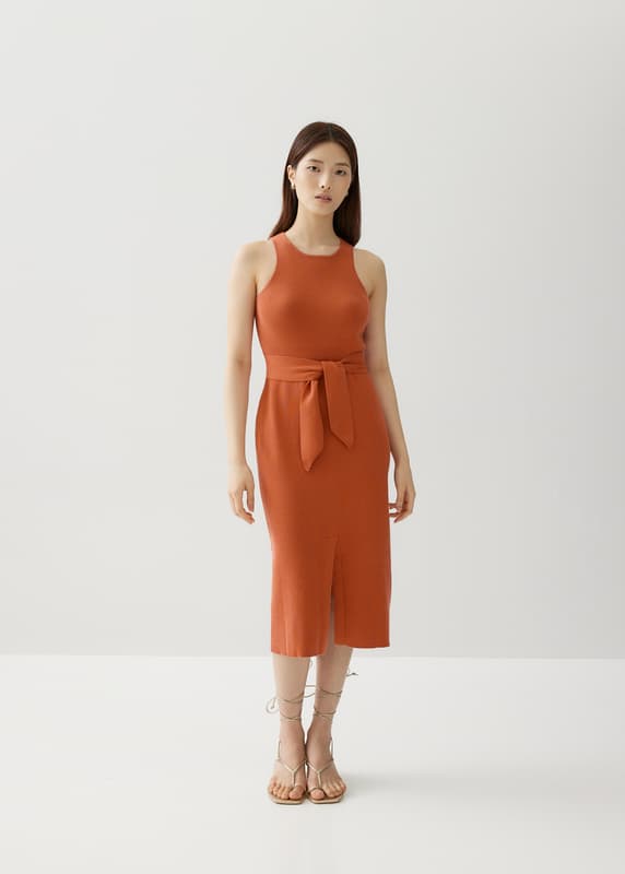 Olym Ribbed Knit Midi Dress | Love, Bonito SG