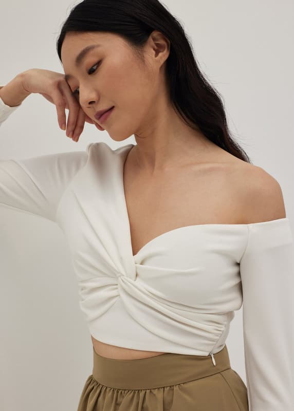 Dakota Padded Asymmetric Off Shoulder Top | Love, Bonito US