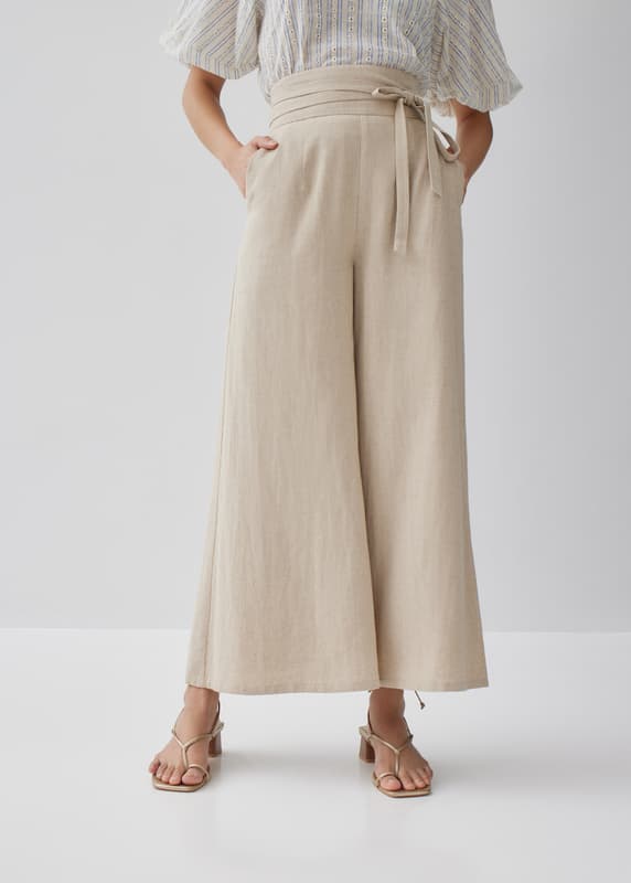 Terry Linen Wide Leg Pants | Love, Bonito SG
