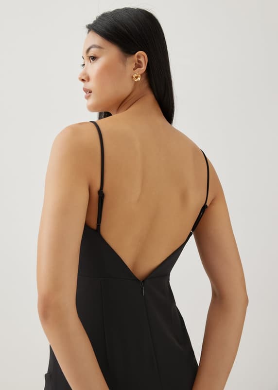 white christmas dresses Wool-blend check-knit open-back dress