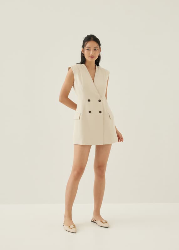 Emmett Shawl Collar Blazer Romper | Love, Bonito INTL