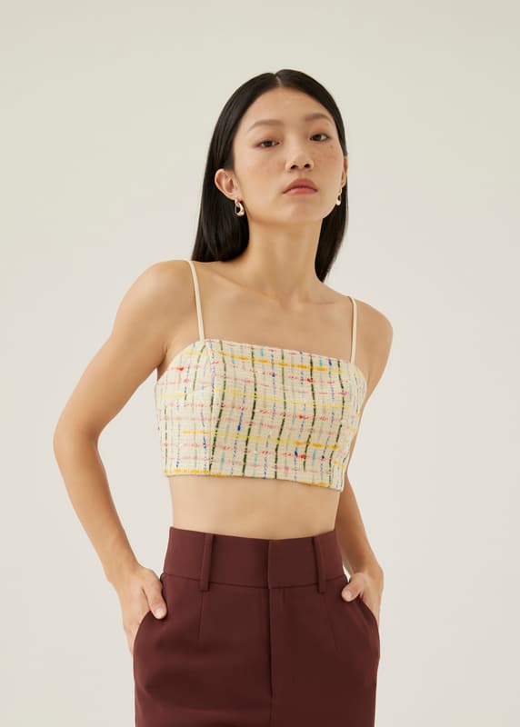 Linette Tweed Crop Top | Love, Bonito SG