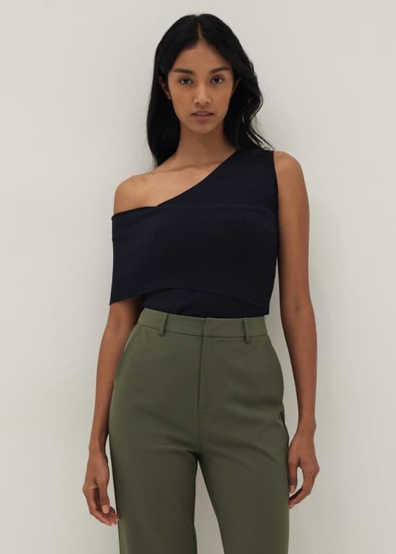 153♡ Sofena Asymmetrical Knit Top | Love, Bonito SG