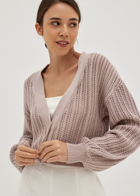 andwang Puff sleeve cardigan トップス andwang Puff sleeve cardigan