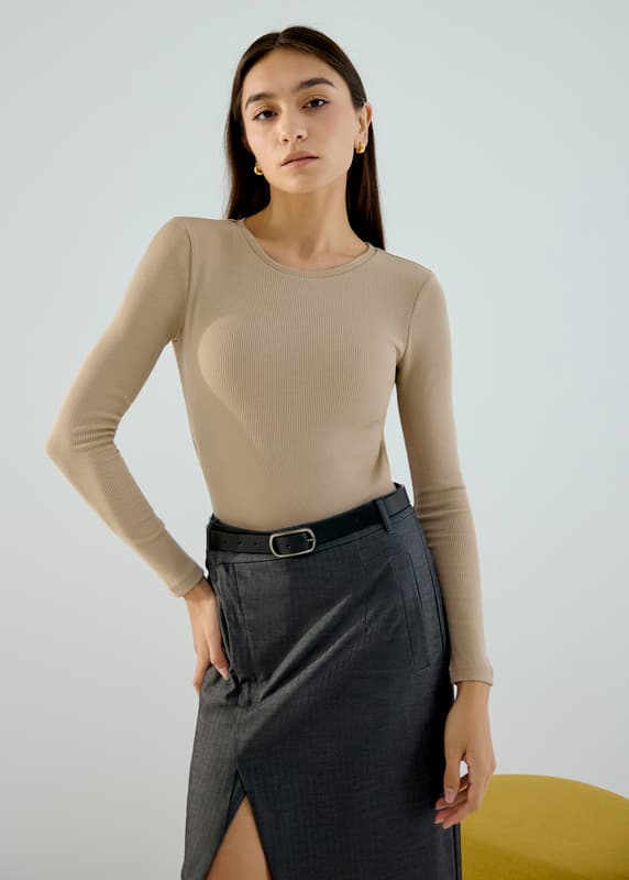 Open Back Crewneck Bodysuit