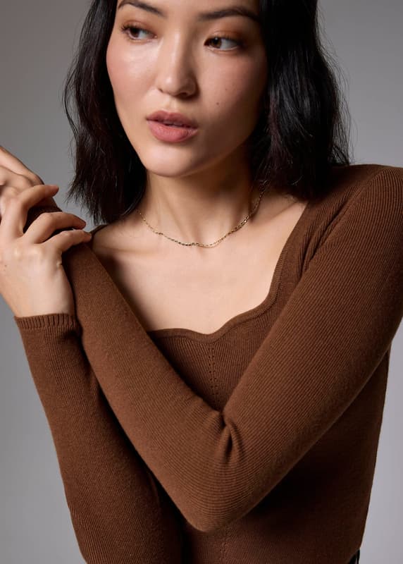 Knit Sweetheart Fitted Top | Love, Bonito HK