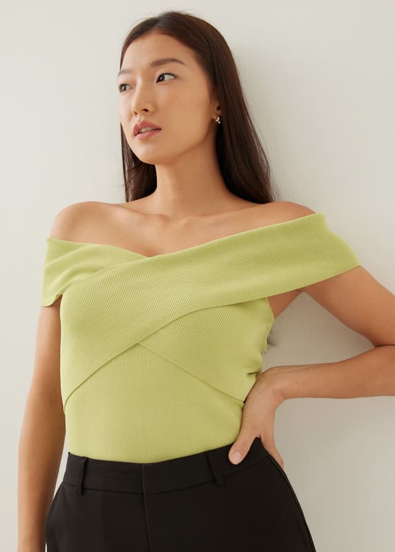 THETOE Tribeca Off Shoulder Knit ミント THETOE Tribeca Off