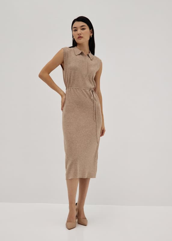 Gabby Collared Knit Midi Dress