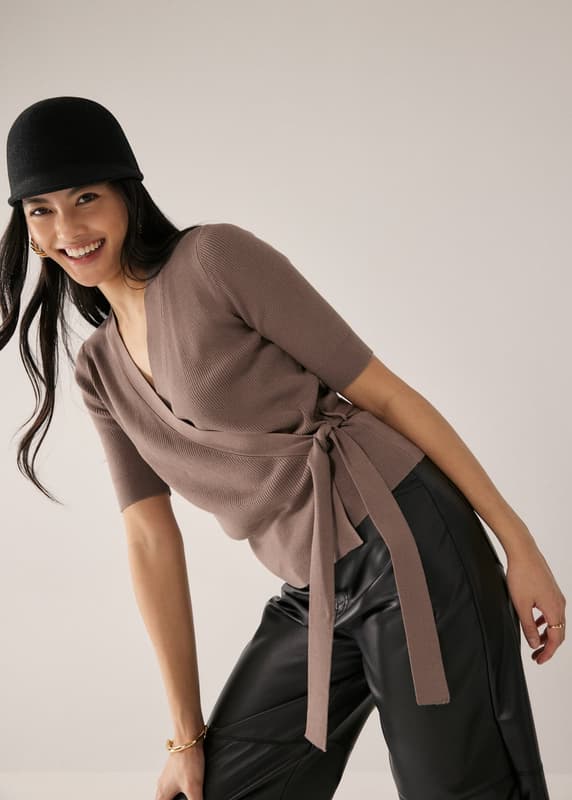 Yazmin Wrap Knit Top | Love, Bonito PH