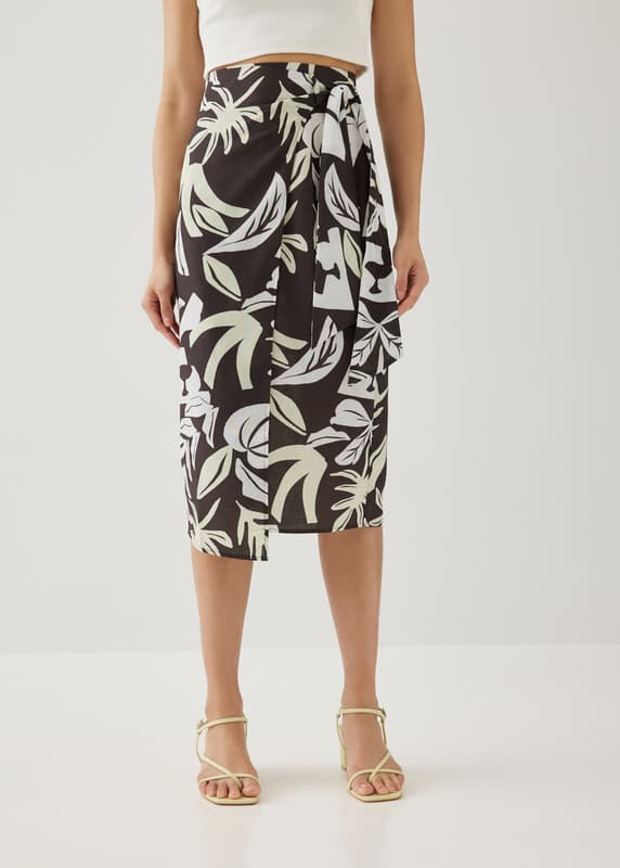 Wynona Wrap Skirt in Tropical Breeze | Love, Bonito SG