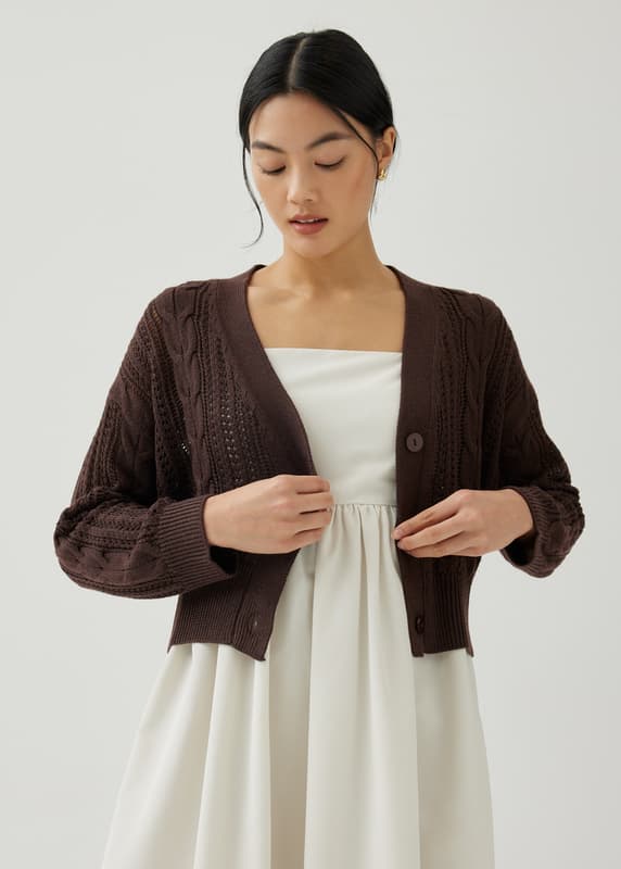 Anais Openwork Knit Cardigan | Love, Bonito INTL