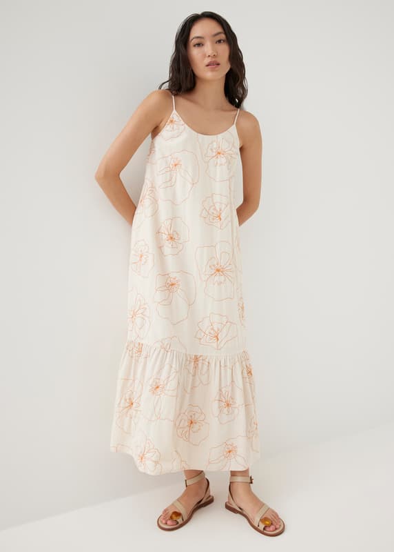 knee length dresses for ladies Santiago Cut-Out Ruffle Maxi Dress Blush