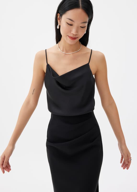Sophia Cowl Neck Maxi Dress - Merlot