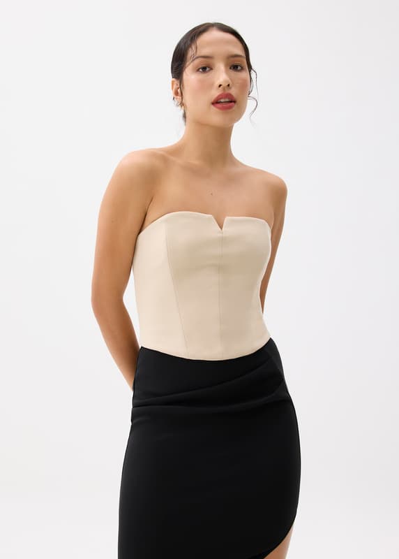 pattern balloon bustier | OHOTORO