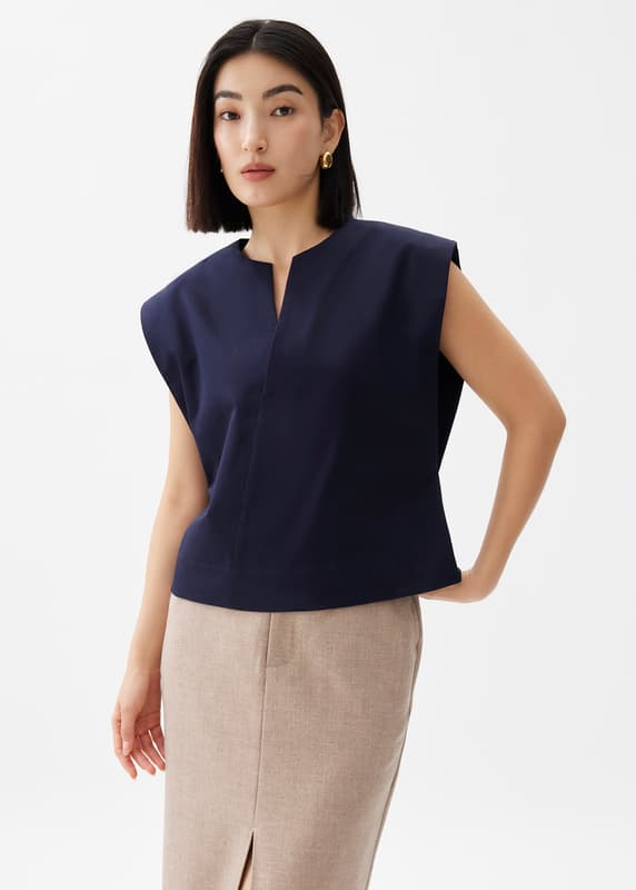 Melati Cotton Boxy Shell Top