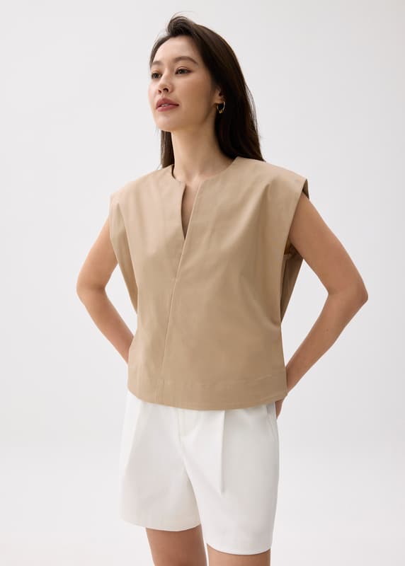 Melati Cotton Boxy Shell Top | Love, Bonito INTL