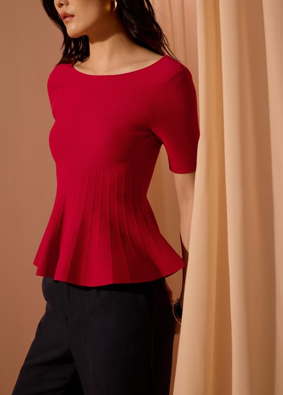 Mutya Knit Ballerina Peplum Top | Love, Bonito INTL