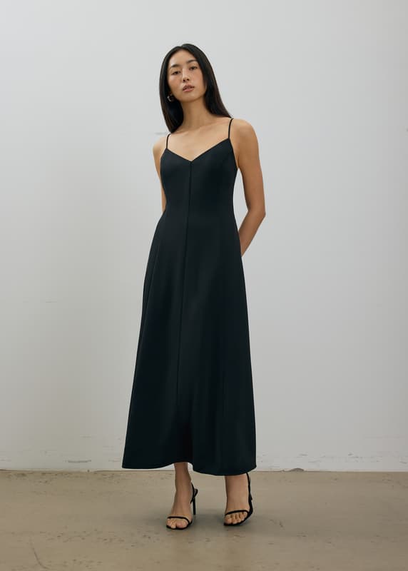 Mara Padded Panelled A-line Maxi Dress