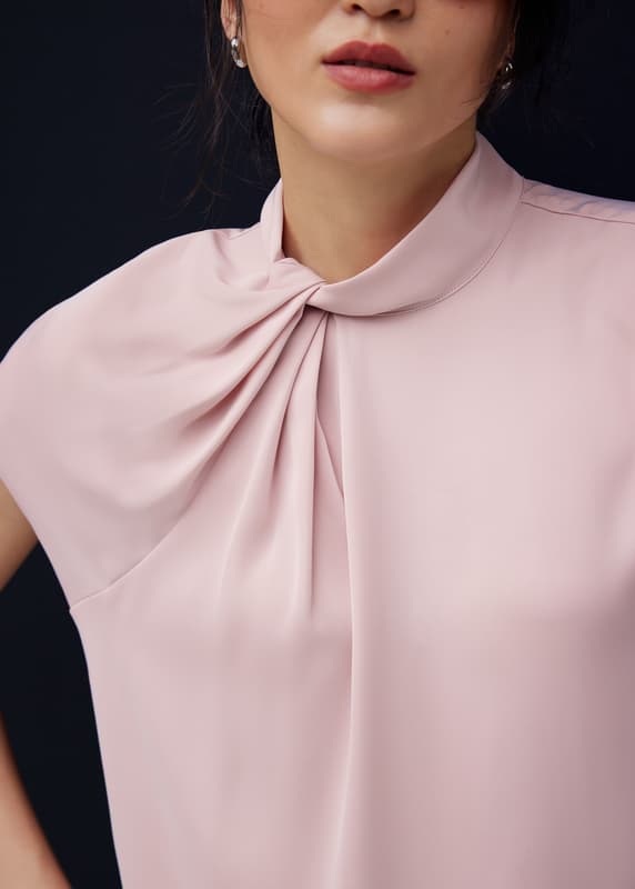完売 deres 16th bottle neck drape blouse - メルカリ