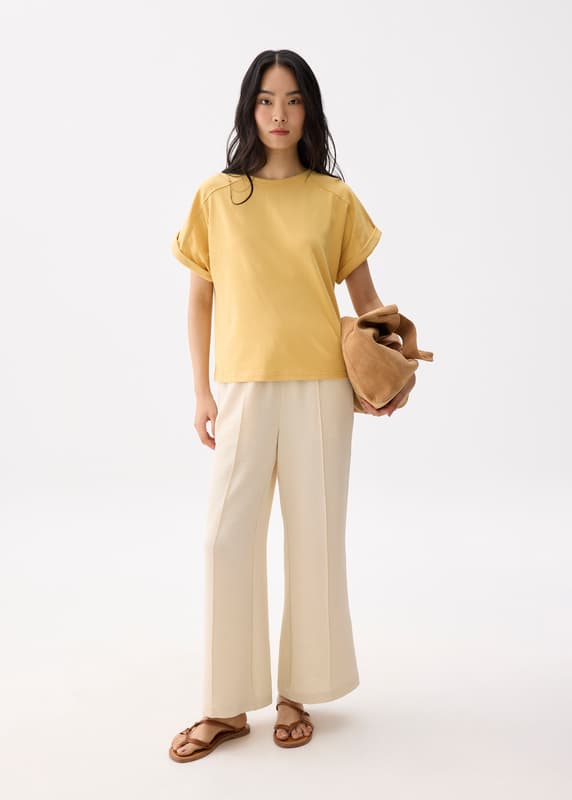 Oversized Jersey Round Neck Tee