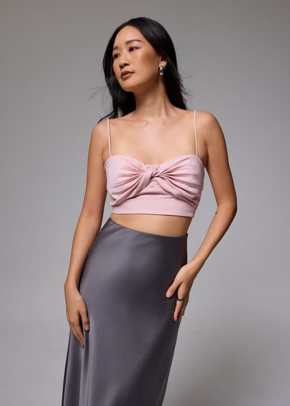 Swimcity★韓国アイドル着用★Late afternoon lace top Pink Ruffled See-Through Sling Top | Lily - NMIXX - Fashion