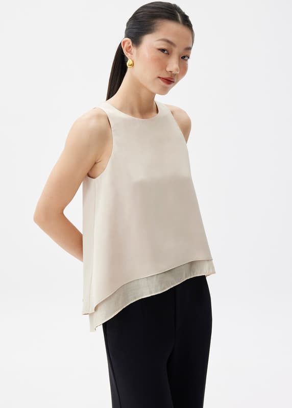 Satin Trapeze Shell Top