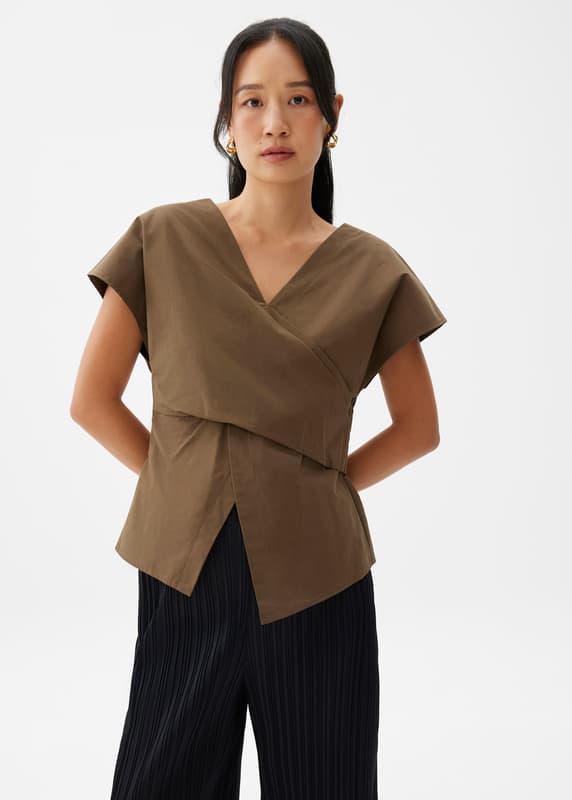 Cotton V-neck Top