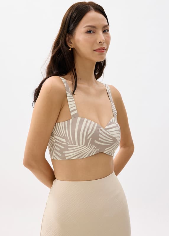 Padded Cropped Bustier Top in Kekana