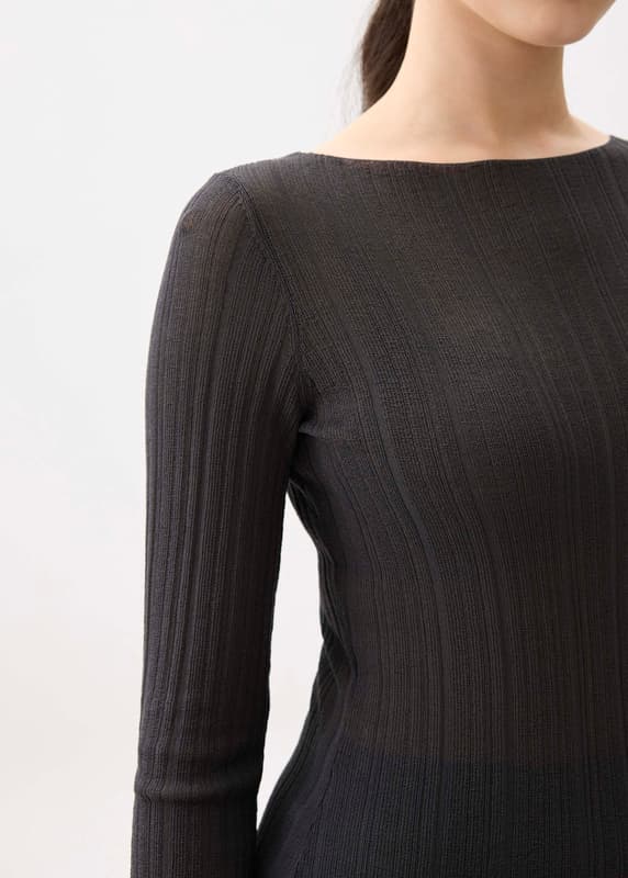 Knit Fitted Flare Sleeve Top | Love, Bonito US