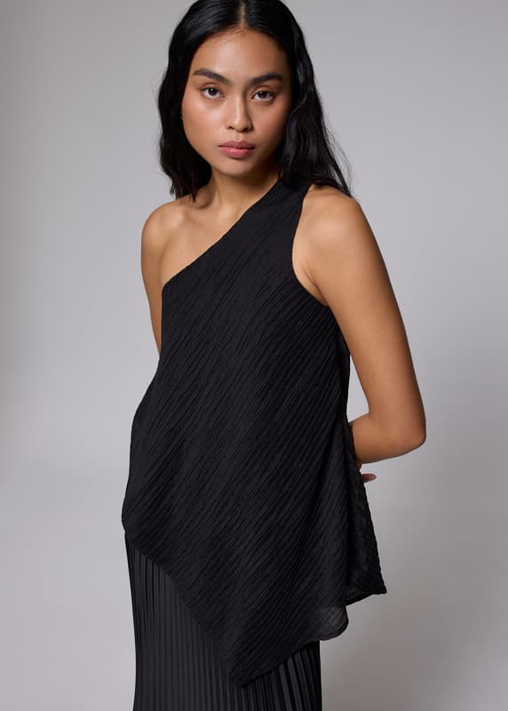Crinkled Asymmetric Toga Top