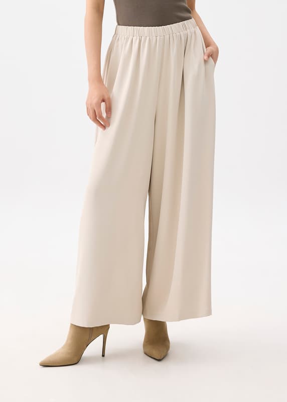 Elastic High Waist Palazzo Pants