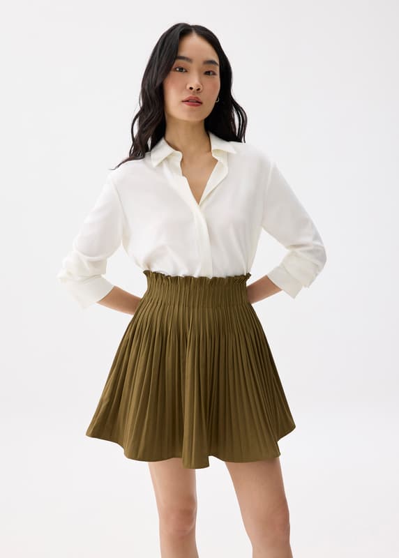 Elastic High Waist A-line Pleated Mini Skirt | Love, Bonito MY