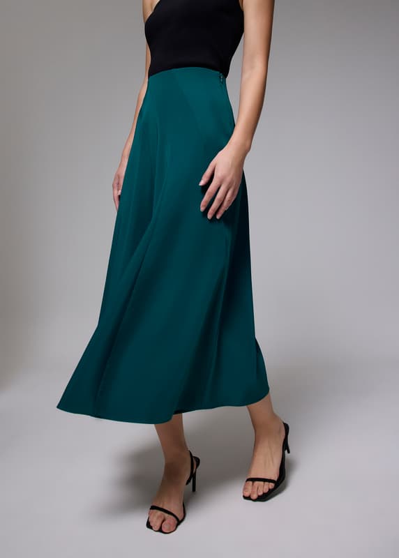 Elastic High Waist Asymmetric Panel Midaxi Skirt | Love