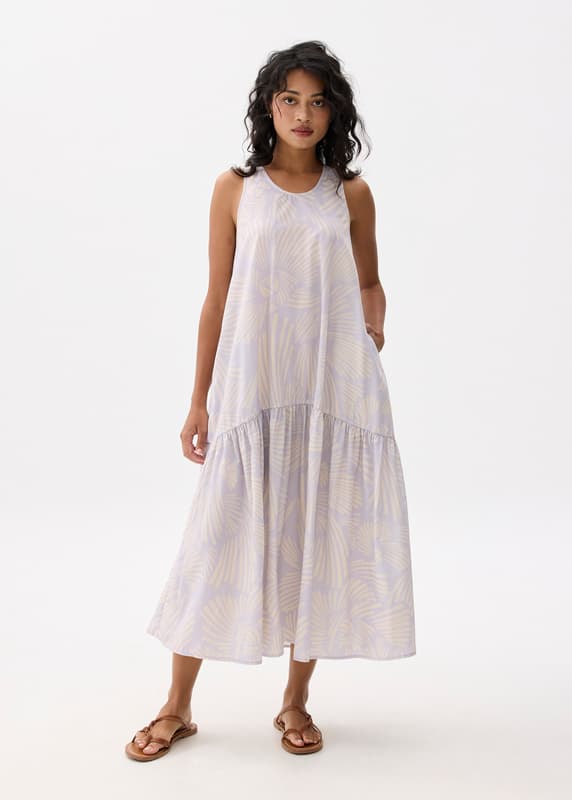 Drop Waist Trapeze Maxi Dress