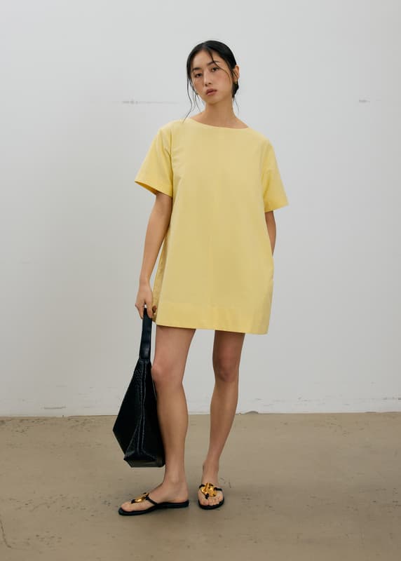 Boxy Boat Neck Mini Dress