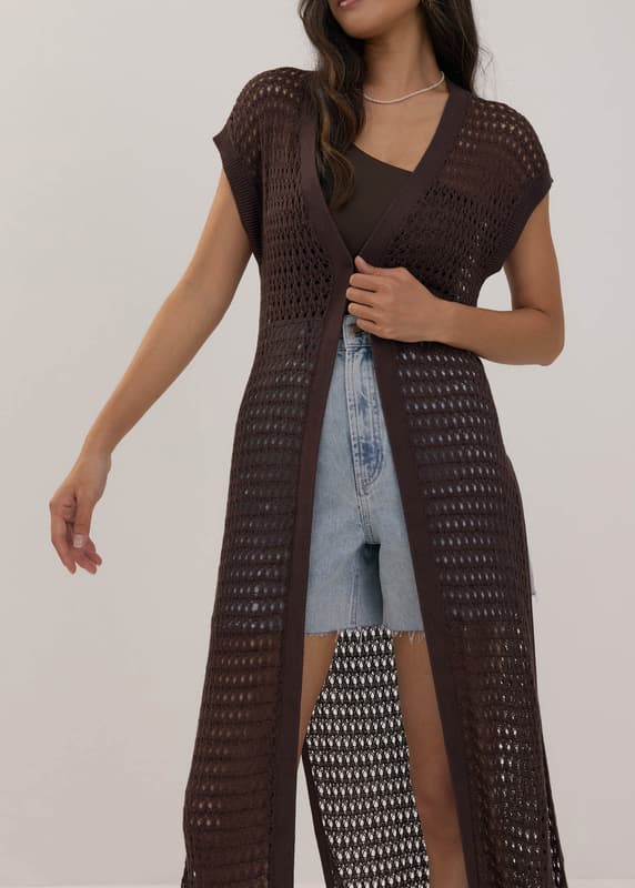 Openwork Knit Multi-way Midaxi Dress