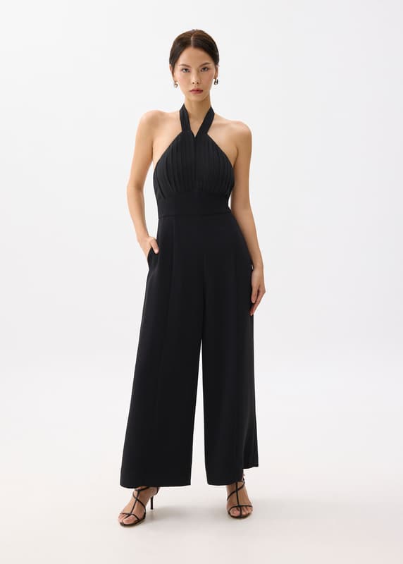 Long Sleeves Halter Neck Jumpsuits
