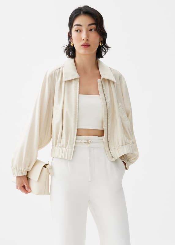 Viscose Relaxed Bomber Jacket | Love, Bonito INTL