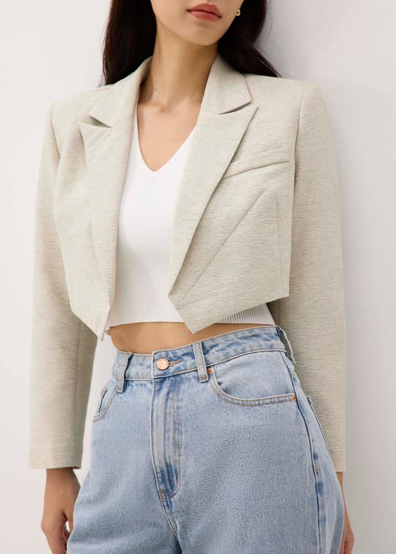 Tailored Boxy Crop Blazer
