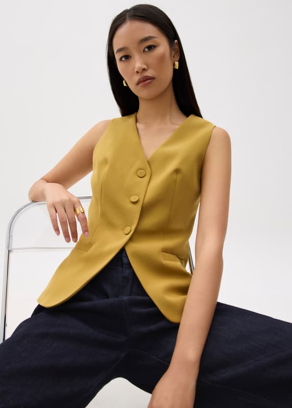 Fitted V-neck Vest | Love, Bonito INTL