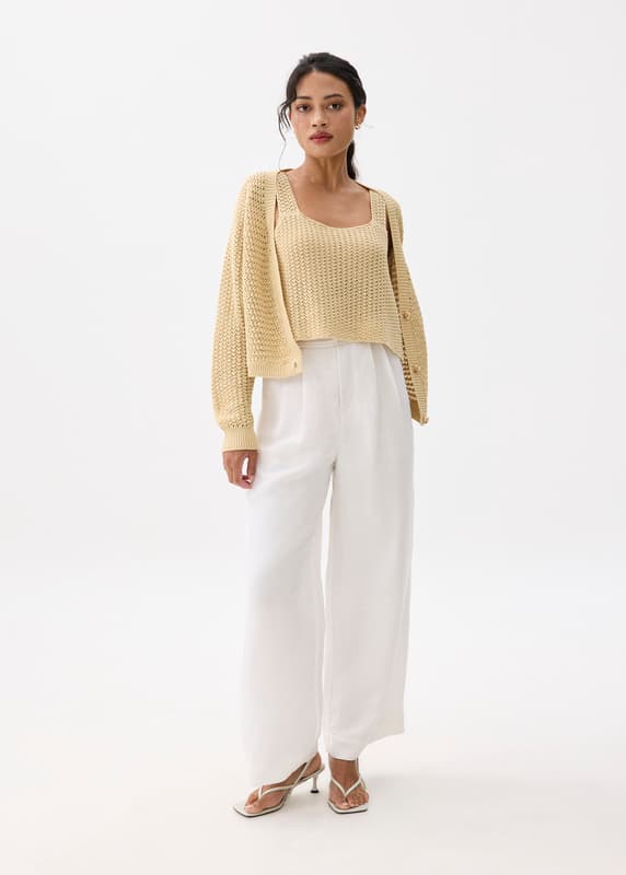 Relaxed V-neck Knit Cardigan
