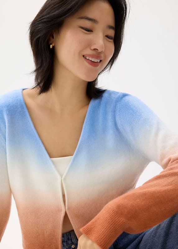 Relaxed Ombre Knit Cardigan