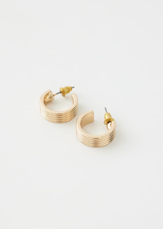 Gold Coil Hoop Earrings