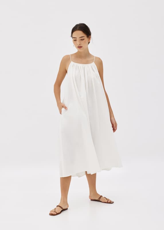 Adia Textured Cotton Midaxi Dress | Love, Bonito ID