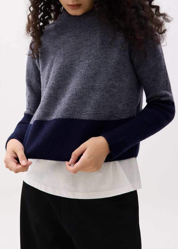 Contrast Mock Sweater