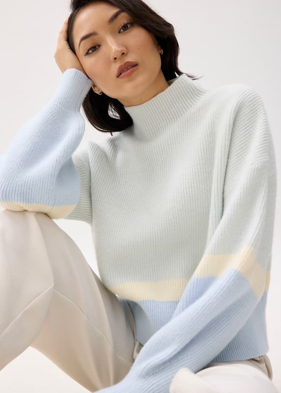 エイチシーエーイー HCAE HIGH NECK PUFF SLEEVE KNIT TOP （WHITE） エイチシーエーイー HCAE HIGH NECK PUFF SLEEVE KNIT TOP