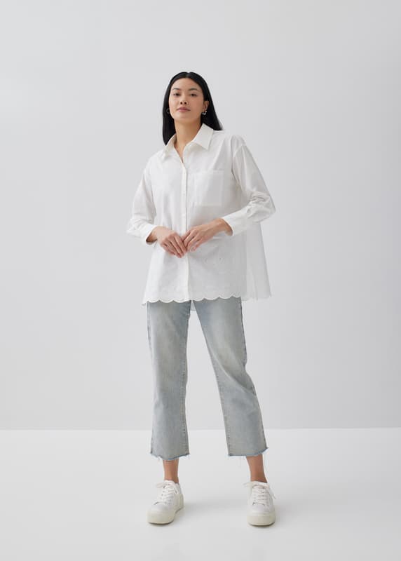 Buy Calypso Broderie Button Down Shirt Love, Bonito Singapore Shop